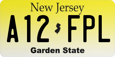 NJ license plate A12FPL