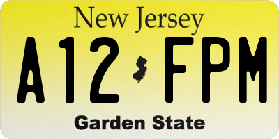 NJ license plate A12FPM