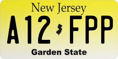 NJ license plate A12FPP