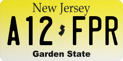 NJ license plate A12FPR