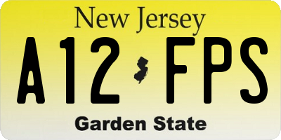 NJ license plate A12FPS