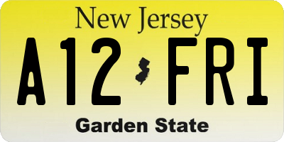 NJ license plate A12FRI