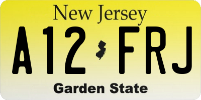 NJ license plate A12FRJ
