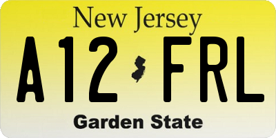 NJ license plate A12FRL