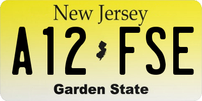 NJ license plate A12FSE