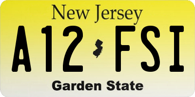 NJ license plate A12FSI