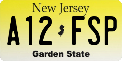 NJ license plate A12FSP