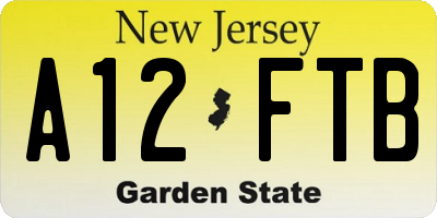NJ license plate A12FTB