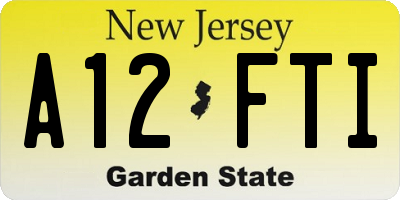 NJ license plate A12FTI