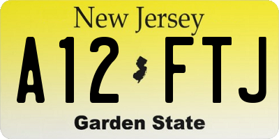 NJ license plate A12FTJ
