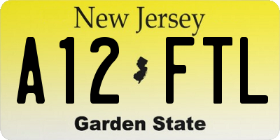 NJ license plate A12FTL