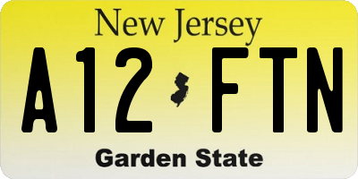 NJ license plate A12FTN