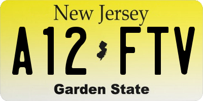 NJ license plate A12FTV
