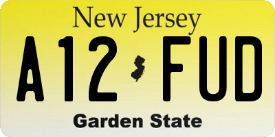 NJ license plate A12FUD
