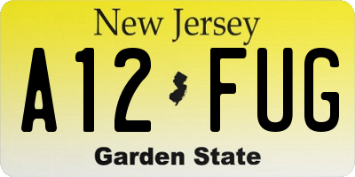 NJ license plate A12FUG