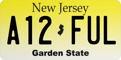 NJ license plate A12FUL