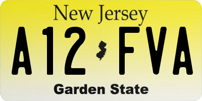 NJ license plate A12FVA