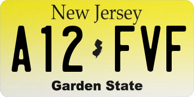 NJ license plate A12FVF