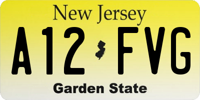 NJ license plate A12FVG