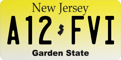 NJ license plate A12FVI