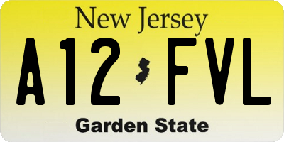 NJ license plate A12FVL