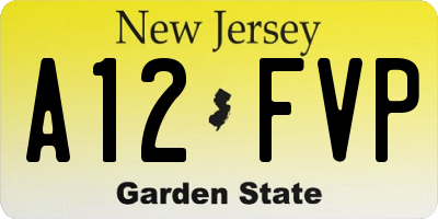 NJ license plate A12FVP