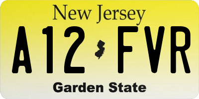 NJ license plate A12FVR