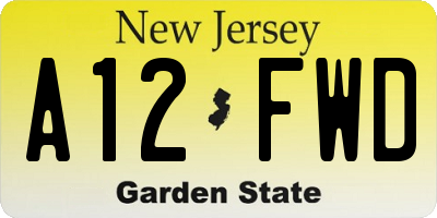 NJ license plate A12FWD