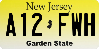 NJ license plate A12FWH