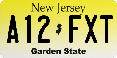 NJ license plate A12FXT