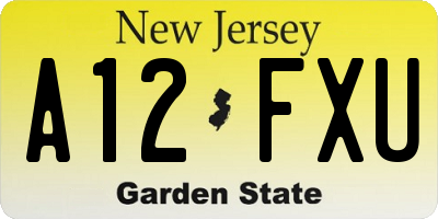 NJ license plate A12FXU