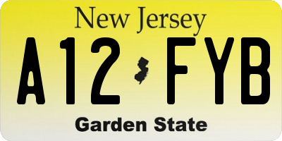 NJ license plate A12FYB