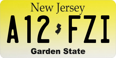 NJ license plate A12FZI