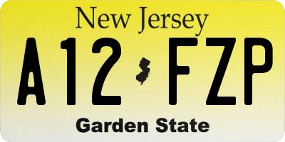 NJ license plate A12FZP