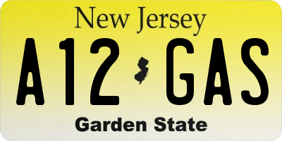 NJ license plate A12GAS