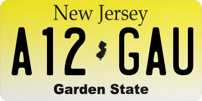NJ license plate A12GAU