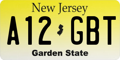 NJ license plate A12GBT
