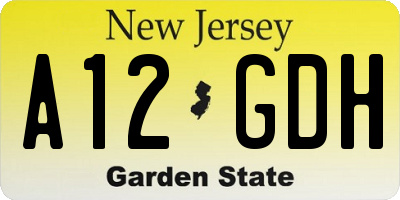 NJ license plate A12GDH