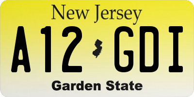 NJ license plate A12GDI