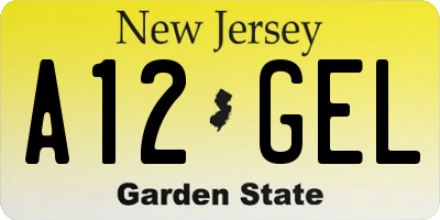 NJ license plate A12GEL