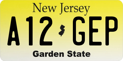 NJ license plate A12GEP