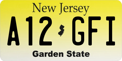 NJ license plate A12GFI