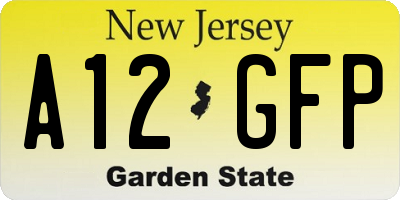 NJ license plate A12GFP