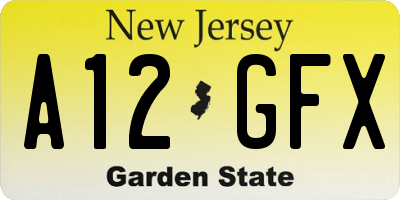 NJ license plate A12GFX