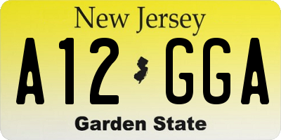 NJ license plate A12GGA