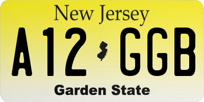 NJ license plate A12GGB