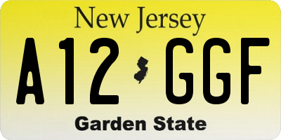 NJ license plate A12GGF