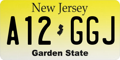 NJ license plate A12GGJ