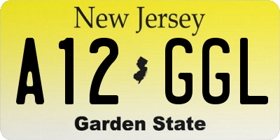 NJ license plate A12GGL