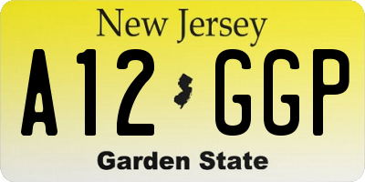 NJ license plate A12GGP